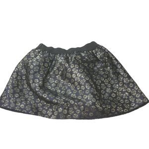 NWT Crewcuts Girls Metallic Gold Floral Print Pull On Stretch Mini Skirt 2